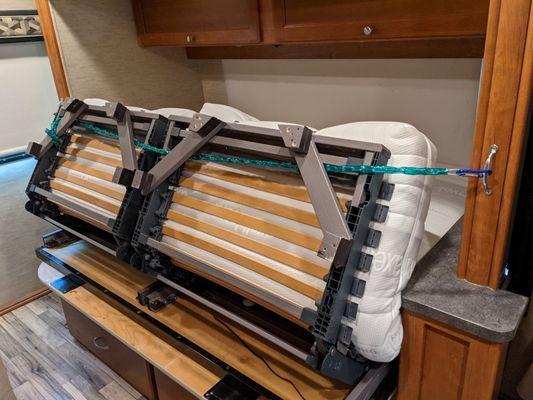 Custom Foldable adjustable bed in RV