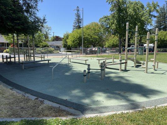 It has playgrounds for both adults and kids!