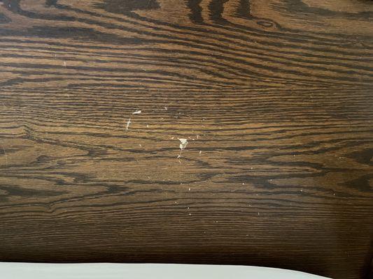 Scratched up headboard. Does Marriott International ever inspect this hotel?