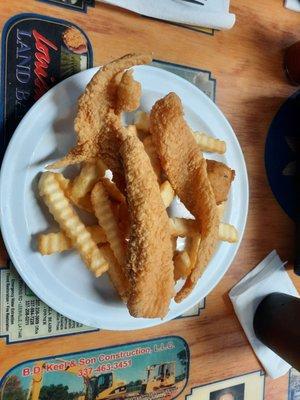 This is the Small Catfish dinner with fries