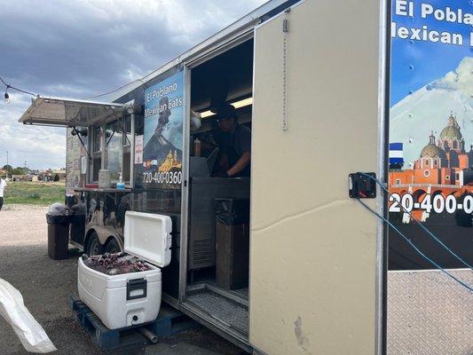 Food trailer.