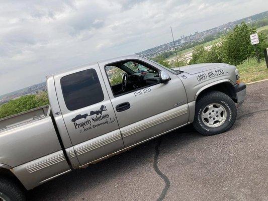 Our truck in east peoria on a trash removal job