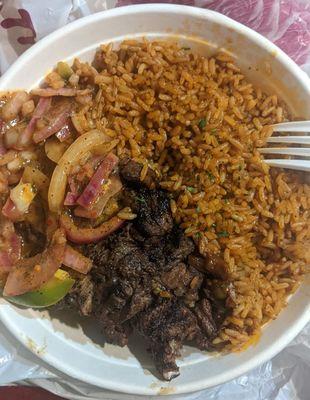 Jollof & lamb w/ pickled onions