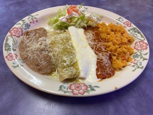 My beautiful dish of Enchiladas Bandera