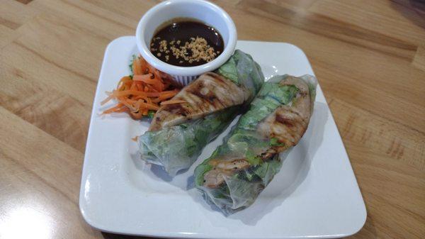 Pork spring rolls.