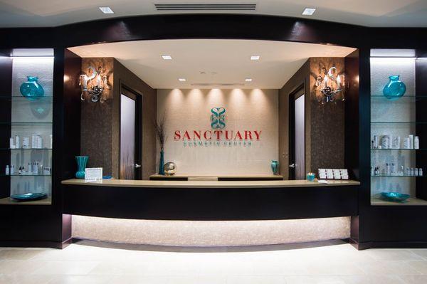 Front desk at Sanctuary Cosmetic Center.