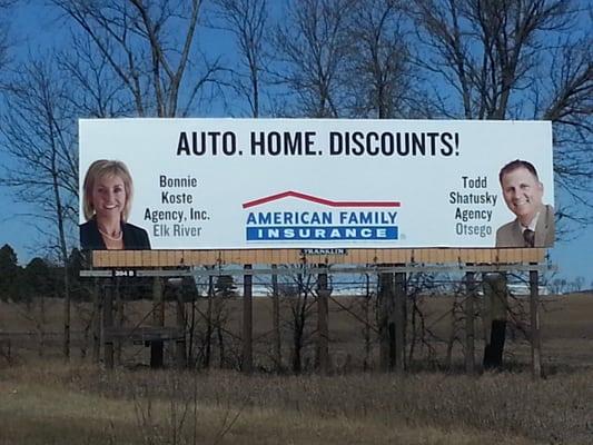 My billboard sign on Hwy 10, Elk River.