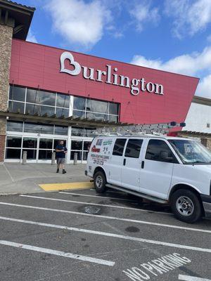 Clean the windows for the newest Burlington in Riverbank, Ca.