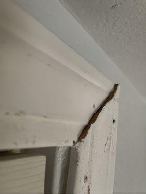 Messed up door frame. Terrible quality of work.