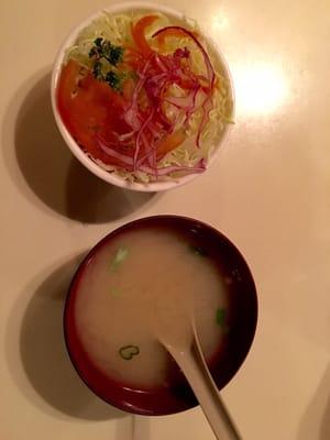 Miso soup and salad