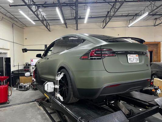 2023 Tesla Model X plaid custom Alignment at Xtreme HID 408-271-0118