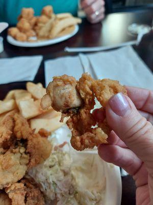 Look at the size of this fried clam! Bigger than a baby's fist!