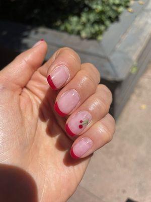 Cherry French Mani. So summery and fresh