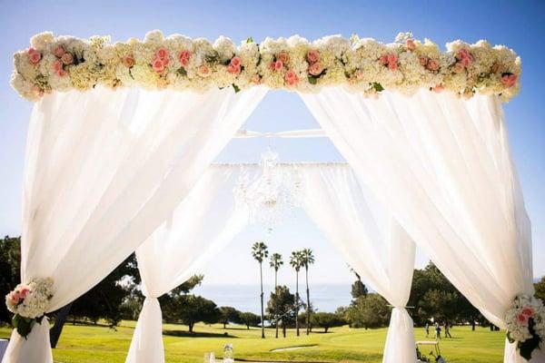 Canopy draping for my outdoor ceremony. Beautiful work by nancy and her team!