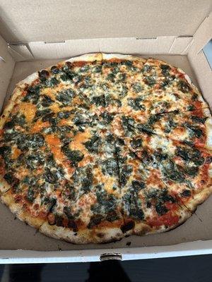 Spinach pizza