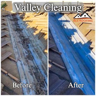 Dirty Valley cleaning, before and after.