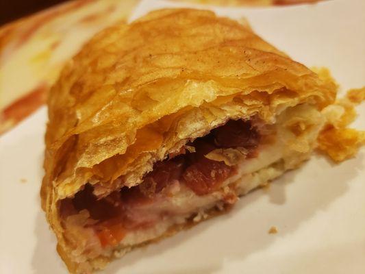 Cherry and cheese strudel