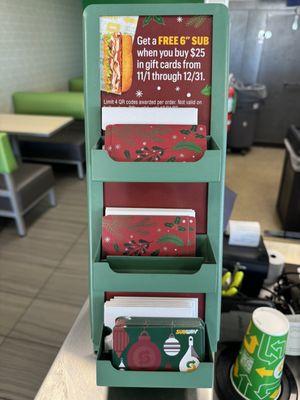 Gift card promotion.