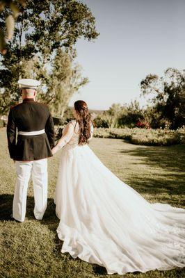 Bride and Her Marine Husband