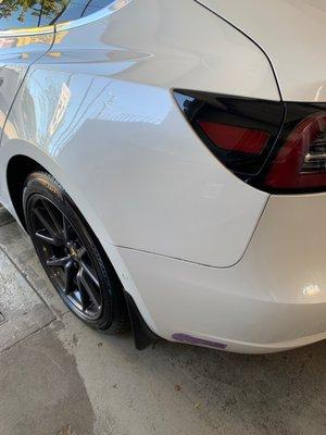 White Tesla bumper