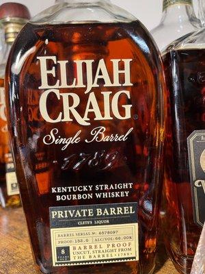 Elijah Craig Private Barrel Clete's Liquor 132 proof