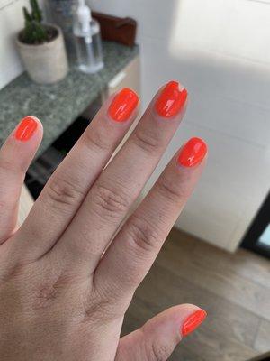 Chipped gel polish