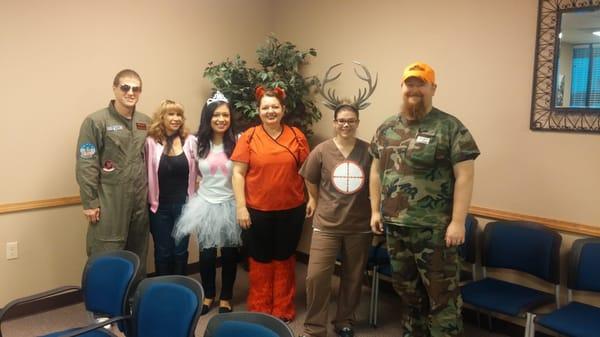 Happy Halloween!  From left to right: Dr. Beaver, Darlene, Julissa, Dawna, Kayla & Dr. Jones