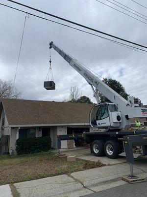 A little help from the crane.