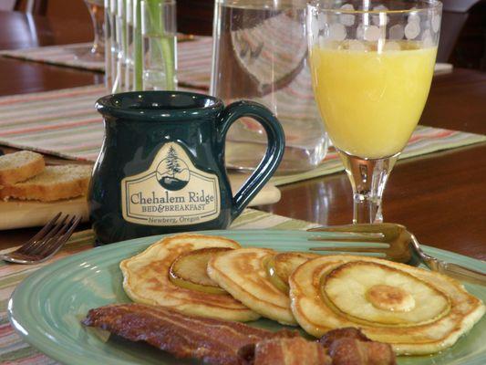 Apple Pancakes served for breakfast on a fall morning.