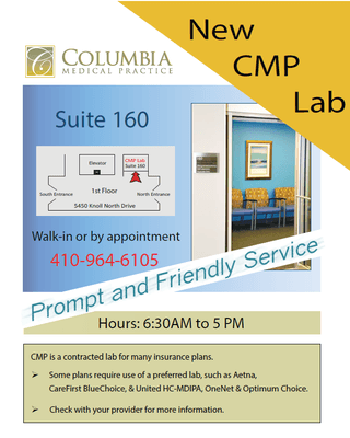 CMP Lab Location within 5450 Knoll North Drive