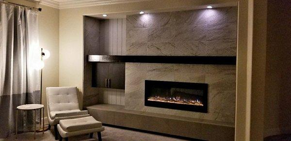 Beautiful master fireplace tile.