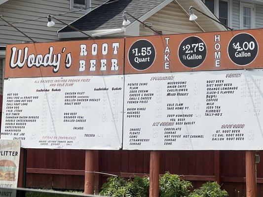 Outdoor menu