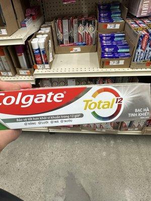 It was probably manufactured for Thailand, but this large sized Colgate costs less than a small sized toothpaste elsewhere.