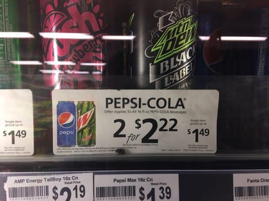 It said all Pepsi products, but when I brought the dew black and Pepsi can the idiot behind the counter started arguing, keep it you idiot