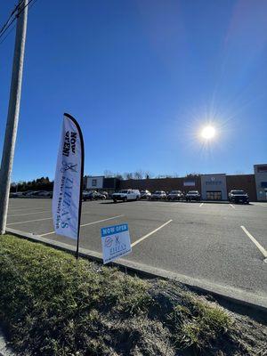 Grand opening flag on a beautiful sunny day :)