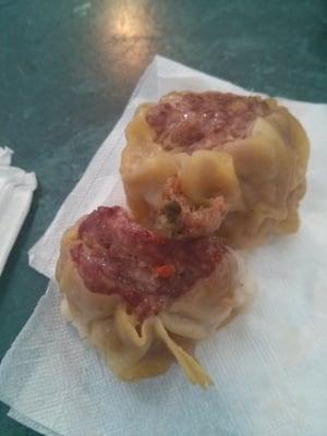 Raw pork dim sum. Yum.