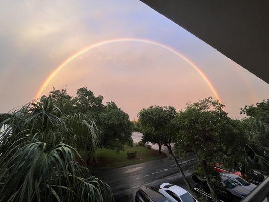 Rainbow. Just beautiful and right by Zuccarellis.  Maybe they are close to the gold?