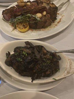 Mushrooms and steak