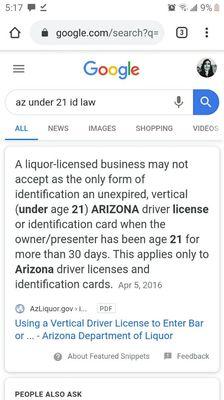 Under 21 Identification will not be accepted if it has been 30 or more days past the issuer's 21st Birthday.