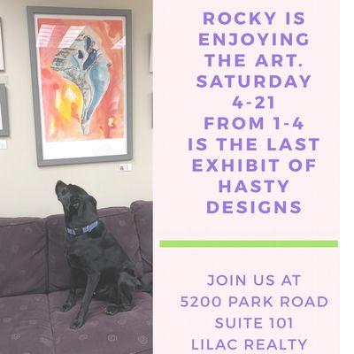 Join us 4/21 from 1-4 at Lilac Realty. We host local artists work. Hasty Designs is the featured artist this month