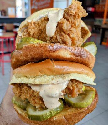 Crispy fried chicken sandwich