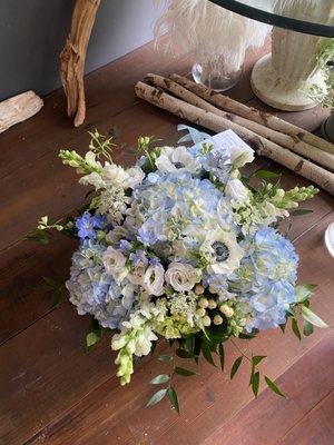 Blue hydrangeas