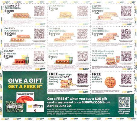 Subway's coupon