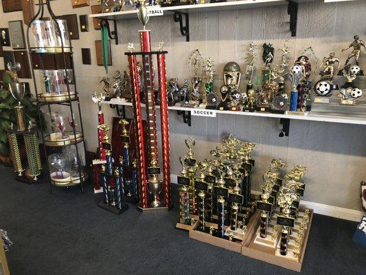 Trophies of all colors and sizes