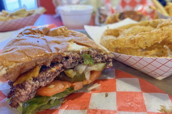 Burger, Veggies, Hand Cut Fries