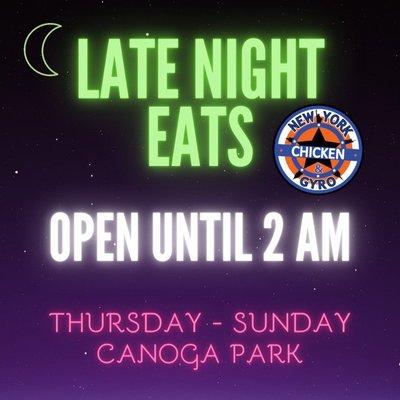 Open LATE NIGHT!