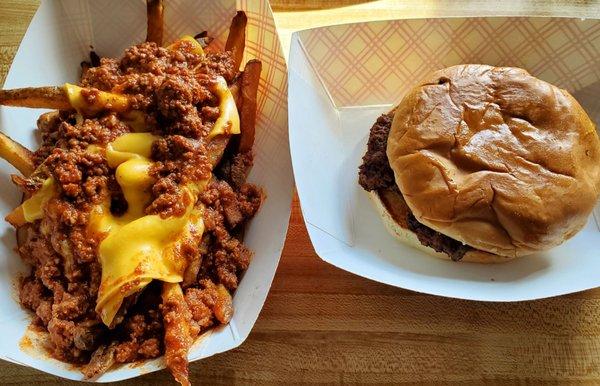 Chili Cheese Fries & Burger