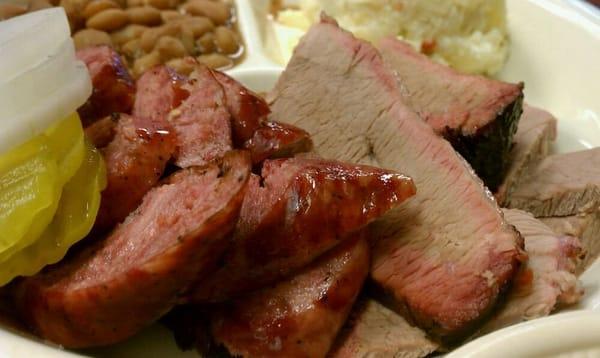 Brisket and Sausage plate.