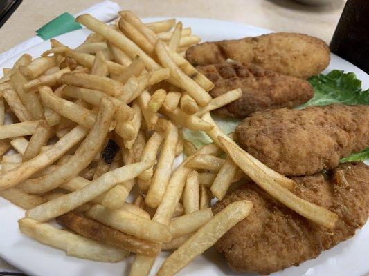 Chicken tenders and fries