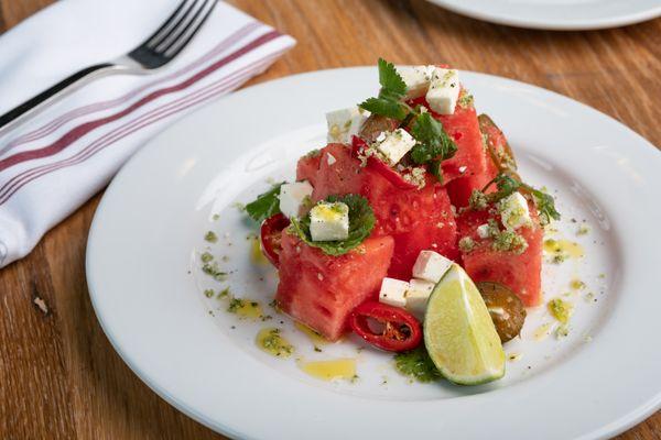 Watermelon and feta salad - a little heat and a lot of flavor!